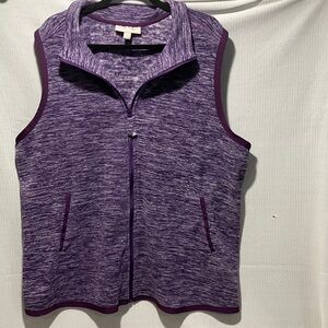 Woman Within Lavender Heather Zip Vest